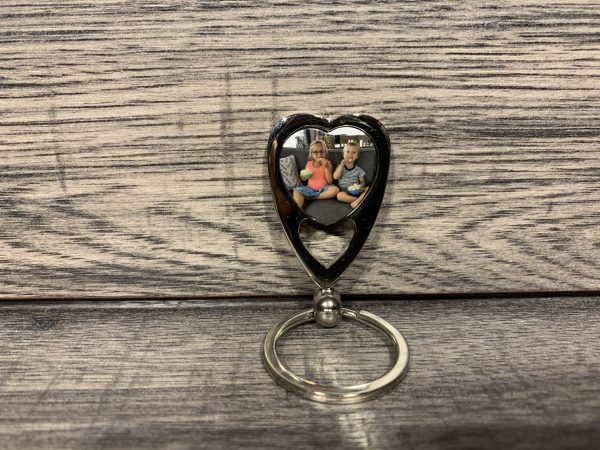 Metal Heart Photo Keyring