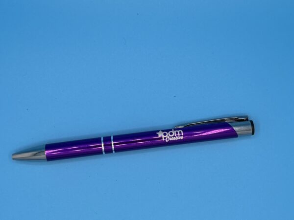 Purple metal branded pen