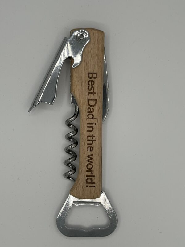 Personalised Wooden Corkscrew Tool (Waiter's Friend) - Image 2