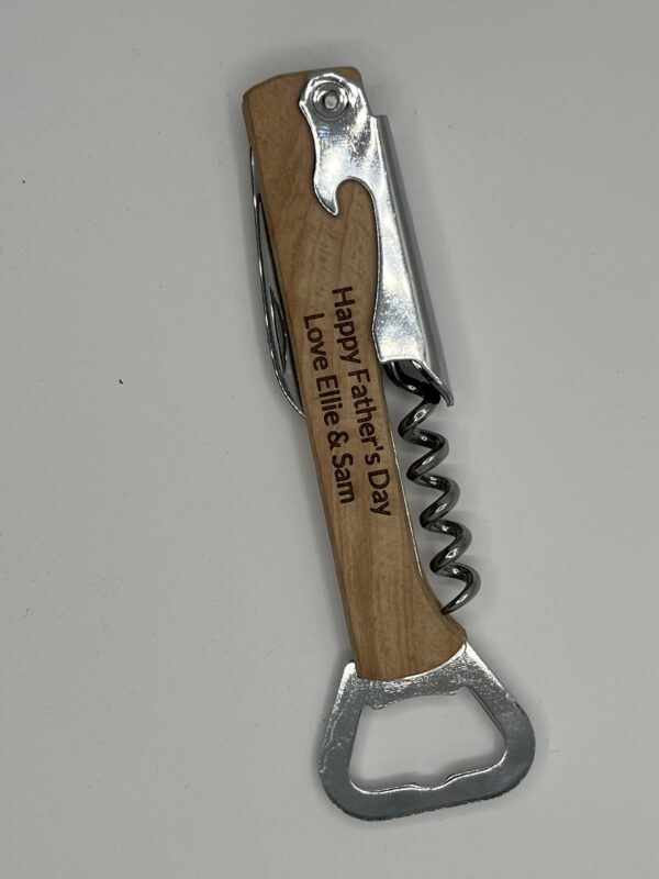 Personalised Wooden Corkscrew Tool (Waiter's Friend)
