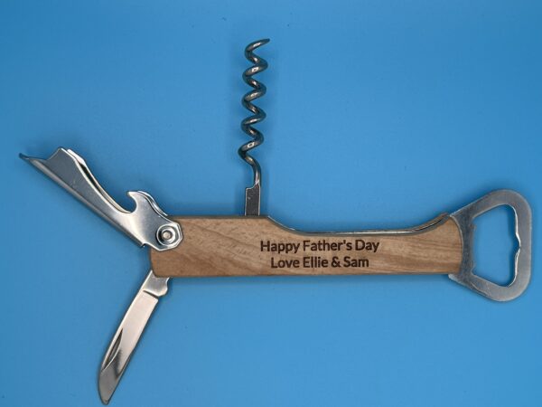 Personalised Wooden Corkscrew Tool (Waiter's Friend) - Image 3