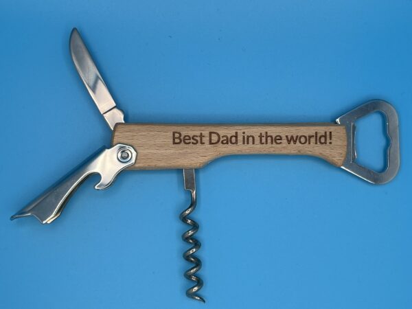 Personalised Wooden Corkscrew Tool (Waiter's Friend) - Image 4
