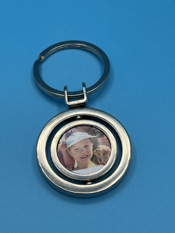 Round Metal Photo Keyring - Double Sided - Image 4