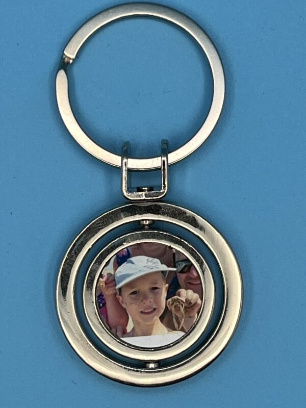 Round Metal Photo Keyring - Double Sided - Image 3