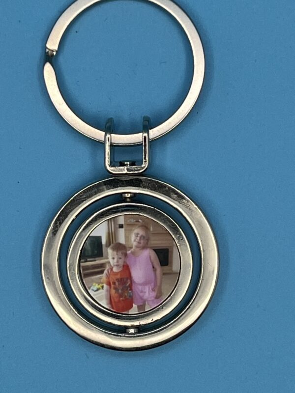 Round Metal Photo Keyring - Double Sided - Image 2
