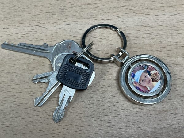 Round Metal Photo Keyring - Double Sided