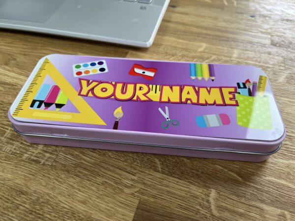 Personalised Pencil Tin Pink or Blue - Image 7