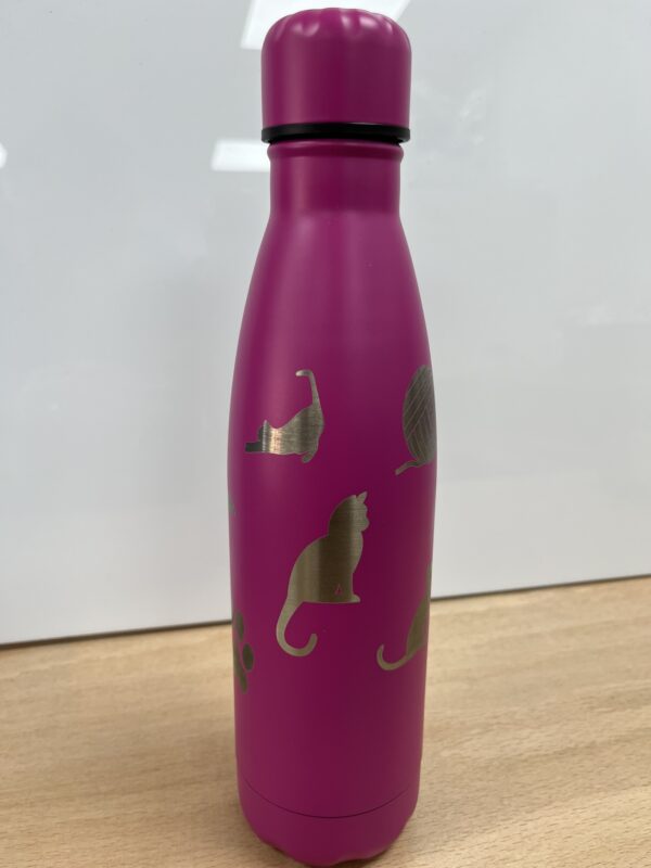 Engraved 500ml Thermos Bottle - Cat Theme - Image 3