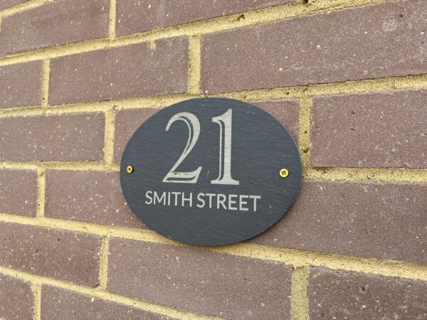 Oval Slate House Sign 20cmx15cm - Image 5