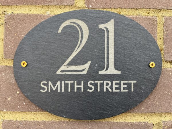 Oval Slate House Sign 20cmx15cm