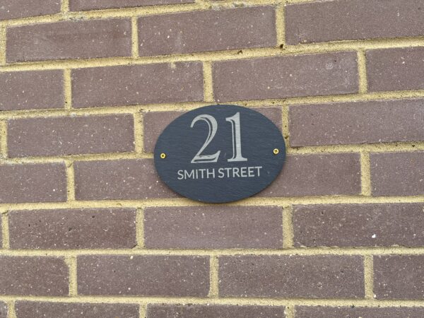 Oval Slate House Sign 20cmx15cm - Image 2