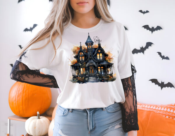 Halloween Gothic House T-Shirt (unisex) - Image 3