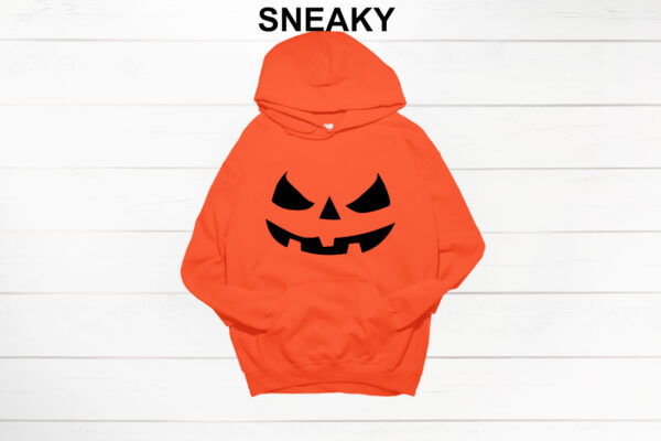 Halloween Pumpkin Hoodie  (unisex) - 6 Different faces to choose - Image 7