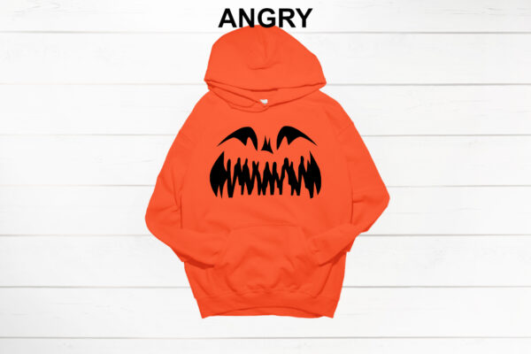 Halloween Pumpkin Hoodie  (unisex) - 6 Different faces to choose - Image 6