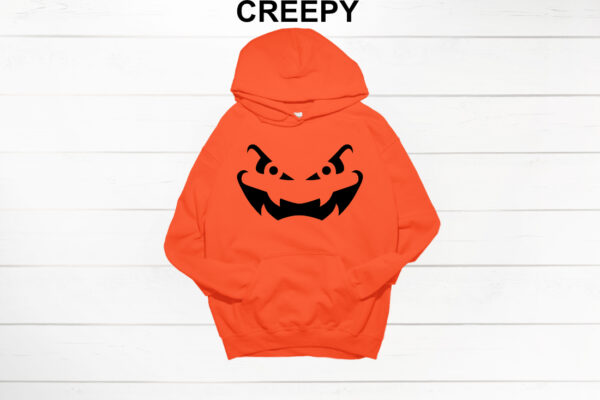 Halloween Pumpkin Hoodie  (unisex) - 6 Different faces to choose - Image 4