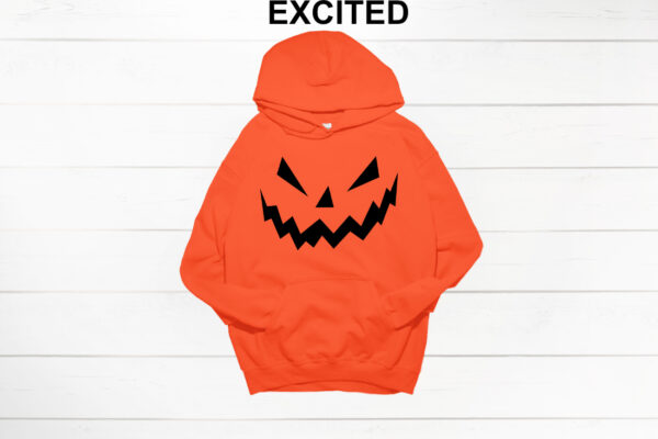 Halloween Pumpkin Hoodie  (unisex) - 6 Different faces to choose - Image 2