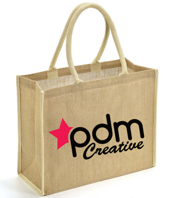 Branded Jute Piped Shopper Bag 26L from £6.00 each - Image 4