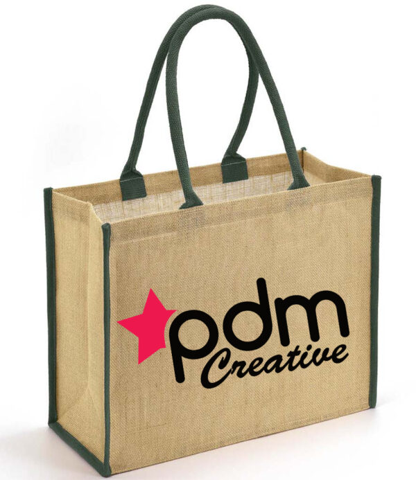 Branded Jute Piped Shopper Bag 26L from £6.00 each - Image 3