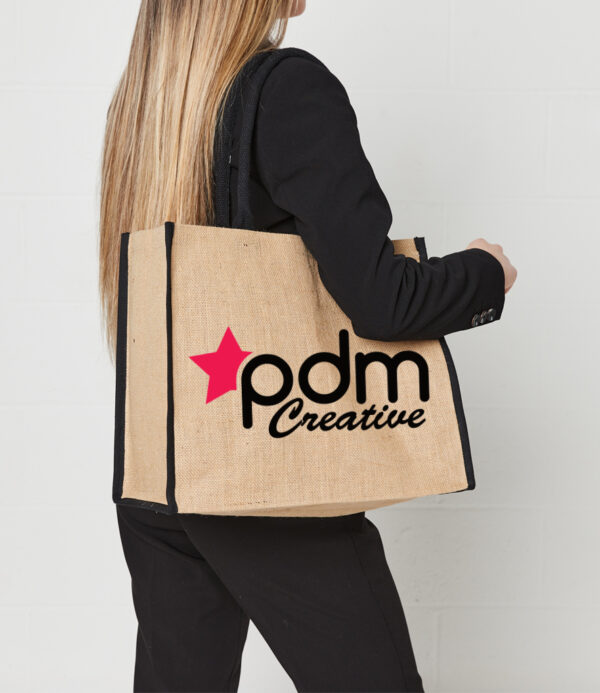 Branded Jute Piped Shopper Bag 26L from £6.00 each - Image 2