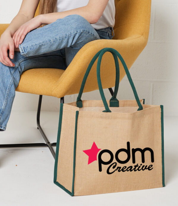 Branded Jute Piped Shopper Bag 26L from £6.00 each
