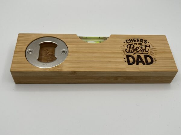 Personalised Father's Day Bamboo Spirit Level & Bottle Opener - Image 4