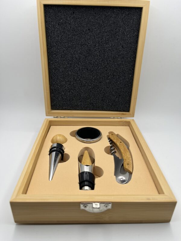 Bamboo Wood Wine Accessory Gift Box for Father's Day - Image 3