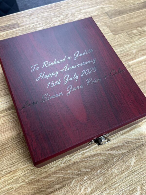 Mahogany Wood Wine Accessory Gift Box - Image 2