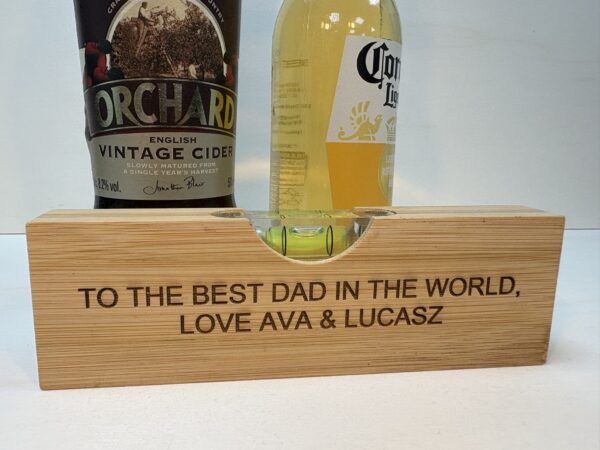 Personalised Father's Day Bamboo Spirit Level & Bottle Opener - Image 2