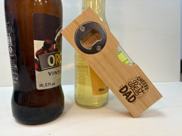 Personalised Father's Day Bamboo Spirit Level & Bottle Opener