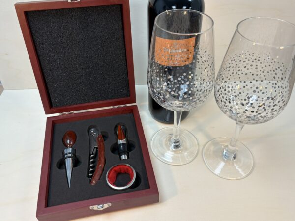 Mahogany Wood Wine Accessory Gift Box