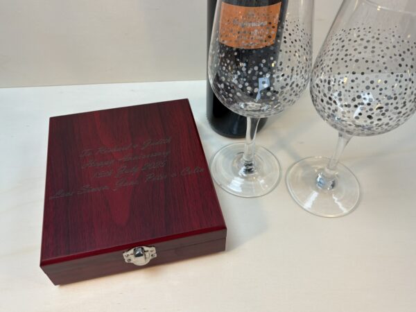 Mahogany Wood Wine Accessory Gift Box - Image 4
