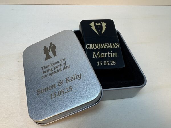 Premium Groomsman Lighter with Gift Tin - Image 7
