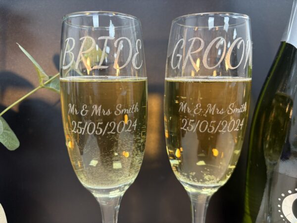 Personalised Bride & Groom Champagne Flutes - Image 2