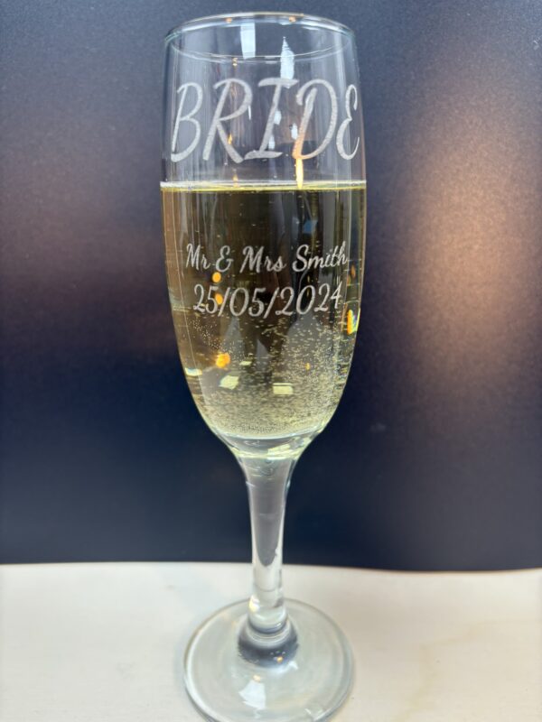 Personalised Bride & Groom Champagne Flutes - Image 3