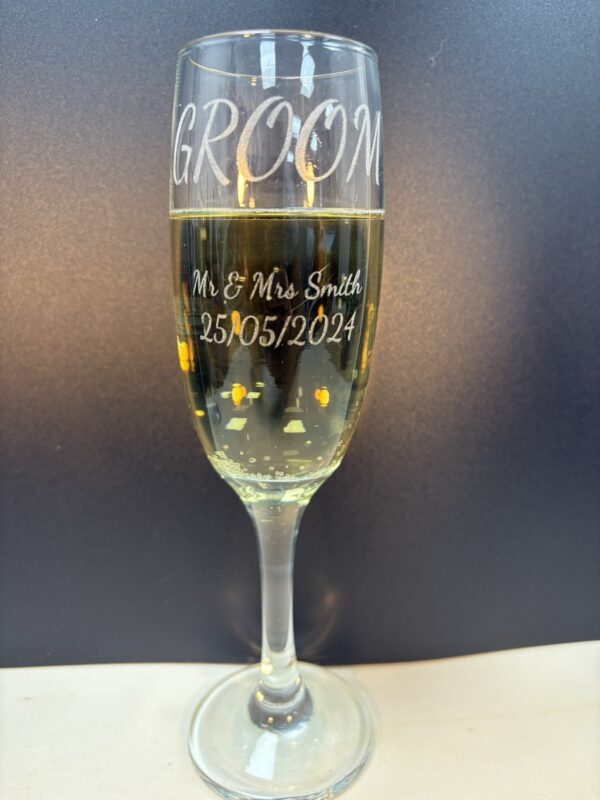 Personalised Bride & Groom Champagne Flutes - Image 4