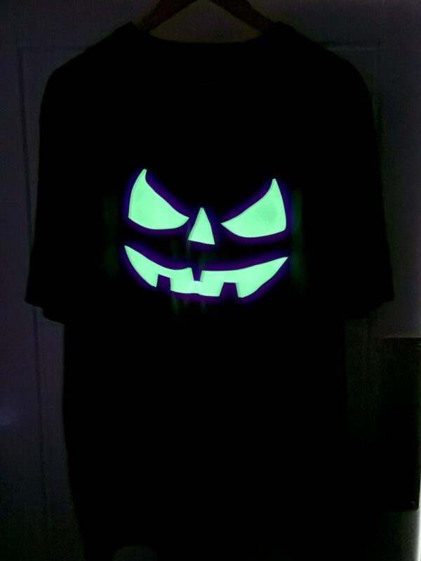 Halloween Glow in the Dark Pumpkin Face T-Shirt (unisex) - Image 4