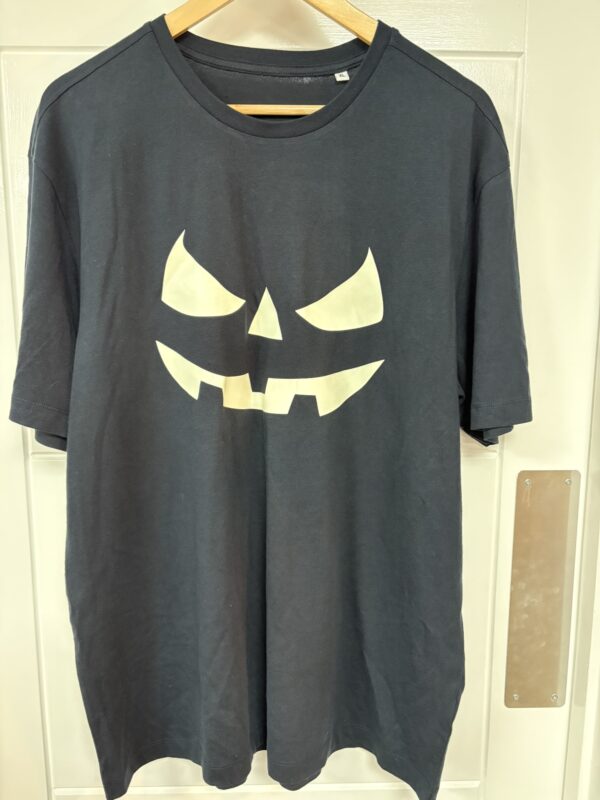 Halloween Glow in the Dark Pumpkin Face T-Shirt (unisex) - Image 2