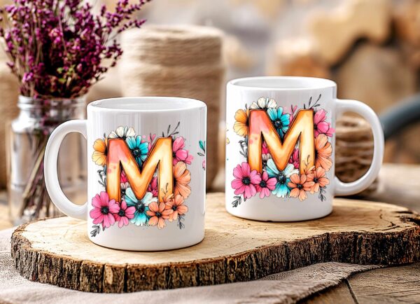 Mum Loveheart Flower Mug