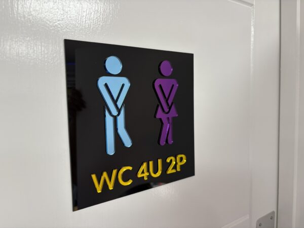 WC 4U 2P 3d Acrylic Sign - Image 2