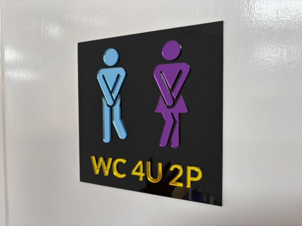 WC 4U 2P 3d Acrylic Sign
