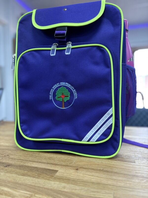 Junior Back Pack Hi Viz - The John Wesley CEM Primary School - Image 2